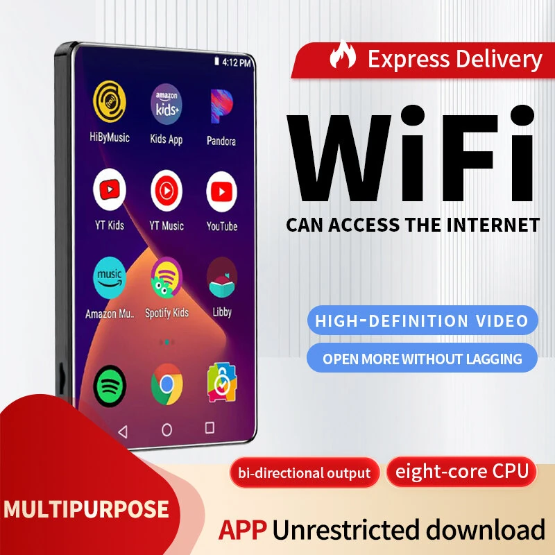 Smart Wireless MP4 Player 4.0 Inch IPS Full Touch Screen Android 8.1 Octa Core 2+16G 3+32G Dual Band WiFi Bluetooth HiFi Lossless Music Player Portable MP3 — view 2