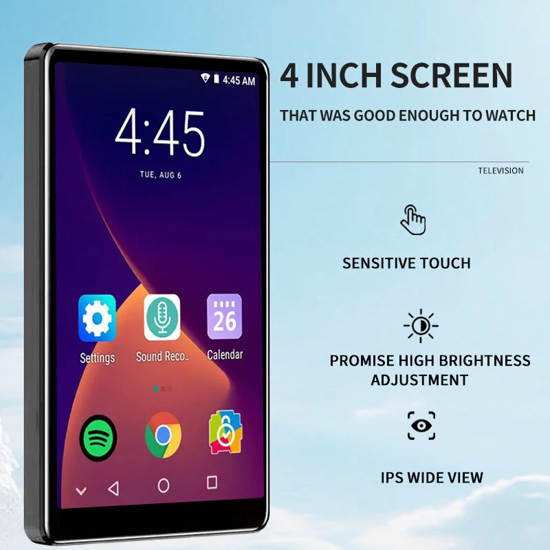 Smart Wireless MP4 Player 4.0 Inch IPS Full Touch Screen Android 8.1 Octa Core 2+16G 3+32G Dual Band WiFi Bluetooth HiFi Lossless Music Player Portable MP3 — view 5