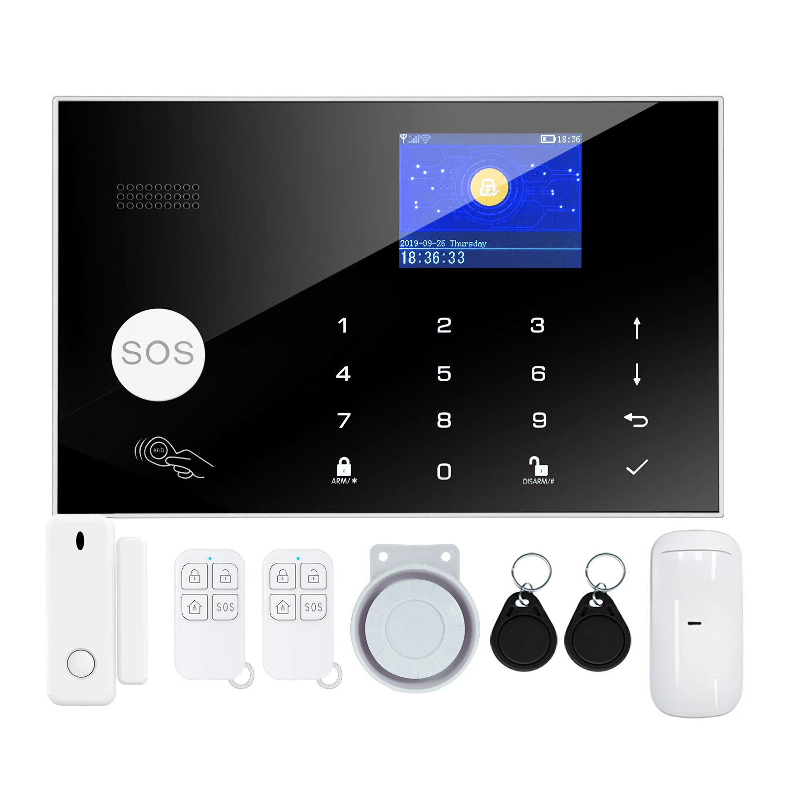 SmartHome GSM WiFi Wireless Alarm System Anti-tamper Real-time Alerts Tuya APP Remote Control 328 ft Range Smart House Wireless Security Alarm — SmartHome