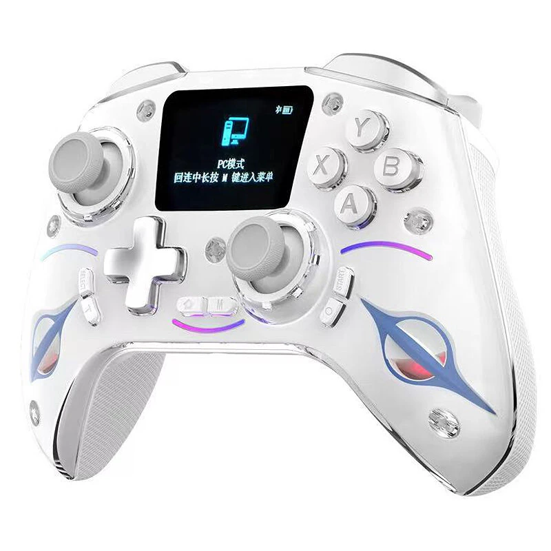SN-2403 Tri-mode Wireless Gaming Controller with 2 Inch HD Screen Hall Joysticks and Hall Triggers RGB Lighting for PC Switch iOS Android 4 Programmable Back Buttons Six-axis Sensory — view 8
