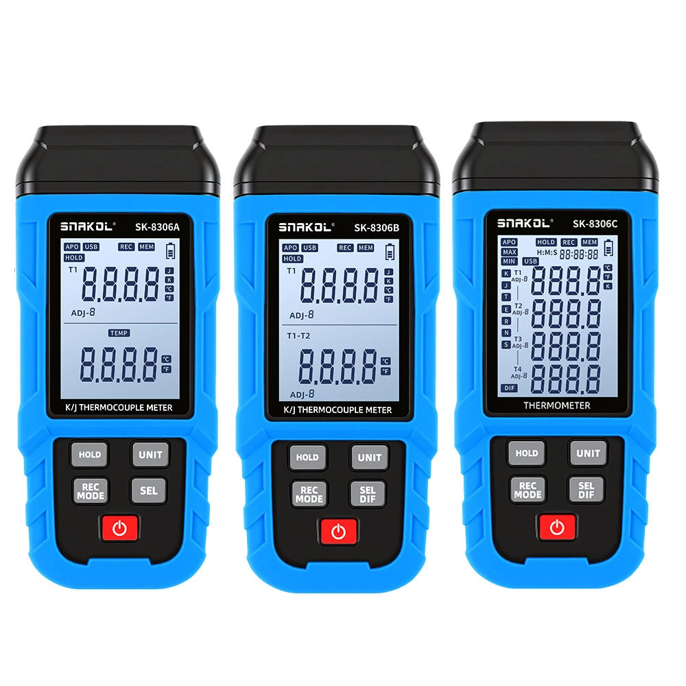 SNAKOL SK-8306A SK-8306B SK-8306C Digital Thermocouple Thermometer 1/2/4 Channel High Precision Temperature Data Logger With 5999 Records USB Interface Supports K/J/T/E/R/S/N Types — view 11
