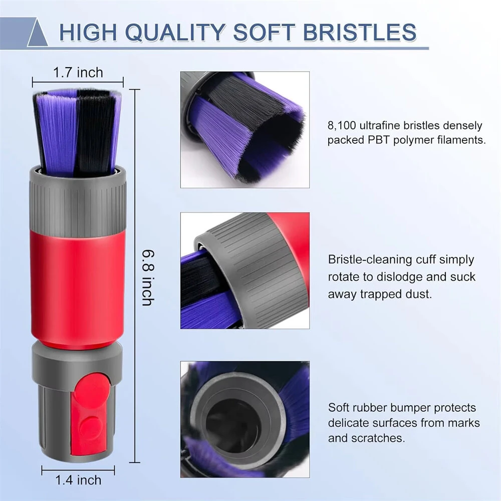 Soft Dusting Brush and Extension Hose for DysonV7 V8 V10 V11 V15 ABS Plastic 63 Inch Vacuum Cleaner Attachment High-Quality Flexible Stretchable Maintenance — view 6