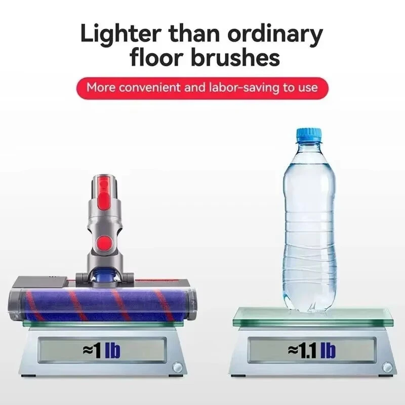 Soft Roller Brush Head forDyson V7 V8 V10 V11 Vacuum Cleaners with Green Lasering Lights High-Density Velvet Attachment — view 6