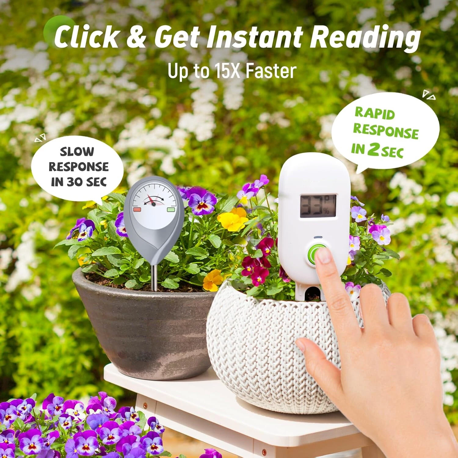 Soil Moisture Meter Wifi Smart Monitor Moisture Level Alert Notification Garden Care Planting Humidity Meter — view 2