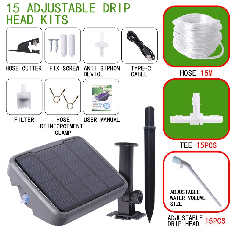 Solar Automatic Flower Watering Device Intelligent Flower Sprinkler Timing Watering Device Potted Plant Drip Irrigation System Drip Self-watering Equipment — view 7