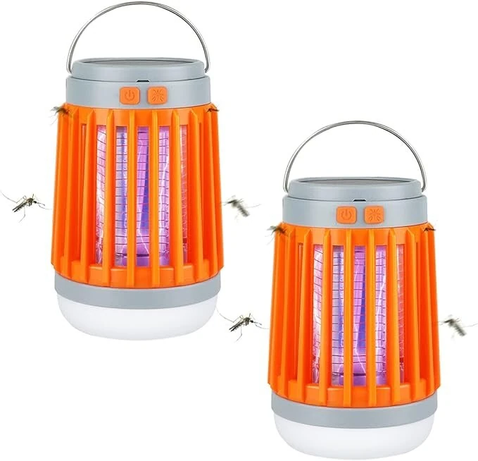 Solar Bug Zapper Light Bulb 3 in 1 Mosquitoes Killer USB Rechargeable Camping Light Flashlight IPX6 Waterproof Portable Light Bulb Zapper for Doorway Corridor Balcony Patio Travel Hiking — Pricio