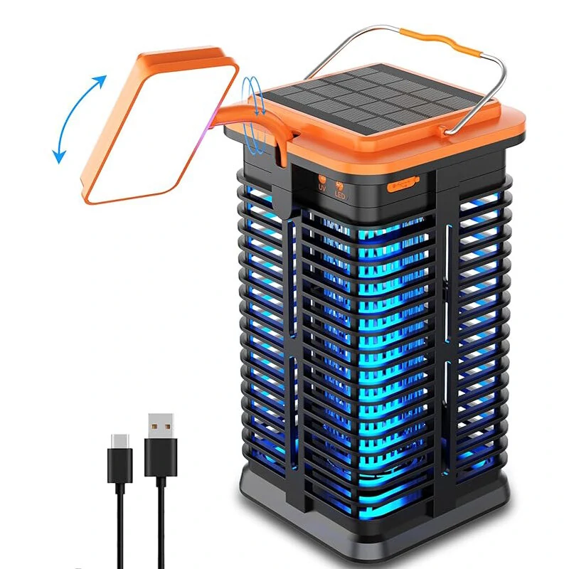 Solar Bug Zapper with LED Light 4000mAh Rechargeable Battery Cordless Electric Mosquito Zapper for Outdoor and Indoor — Pricio