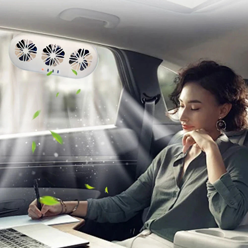 Solar Car Ventilation Fan Cool Circulate Air Reduce Heat Car Window Vent Fan Quiet Solar Exhaust Fan Air Circulation Fan Solar Charging Cooling Fan — image 1