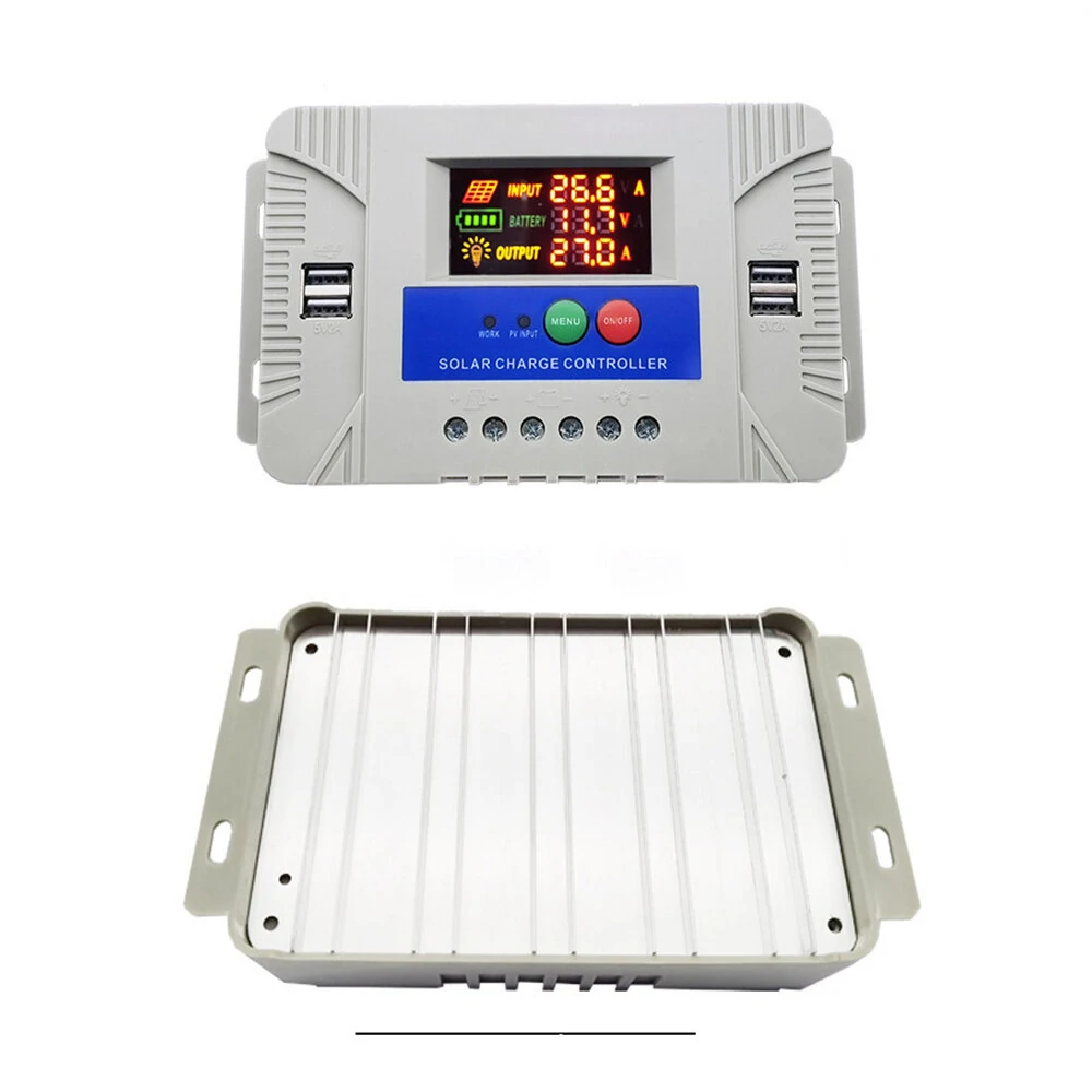 Solar Charge Controller with Versatile 10A/20A/30A Options Multi-color LED Display Built-in Protections Adjustable Voltages for 12V/24V Batteries and Four 5V2A USB Ports for Off-Grid Solar Systems — view 2