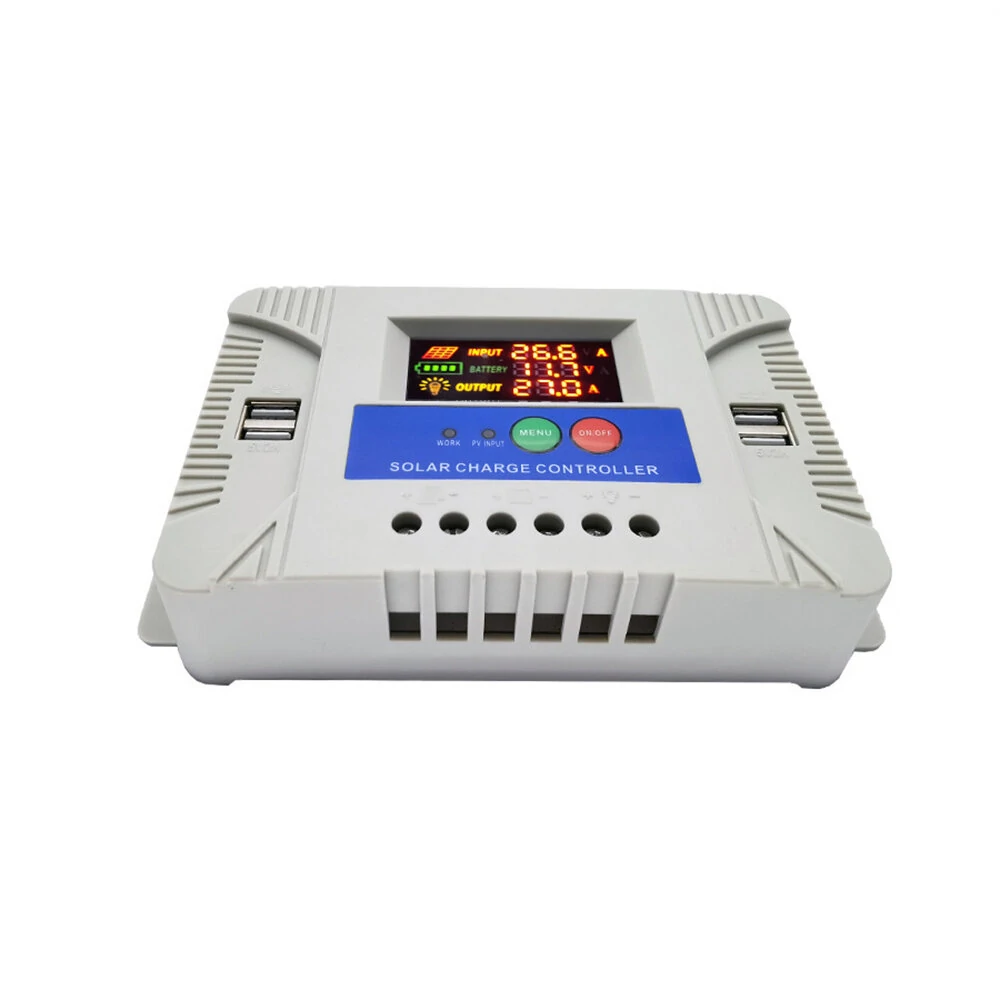 Solar Charge Controller with Versatile 10A/20A/30A Options Multi-color LED Display Built-in Protections Adjustable Voltages for 12V/24V Batteries and Four 5V2A USB Ports for Off-Grid Solar Systems — view 3