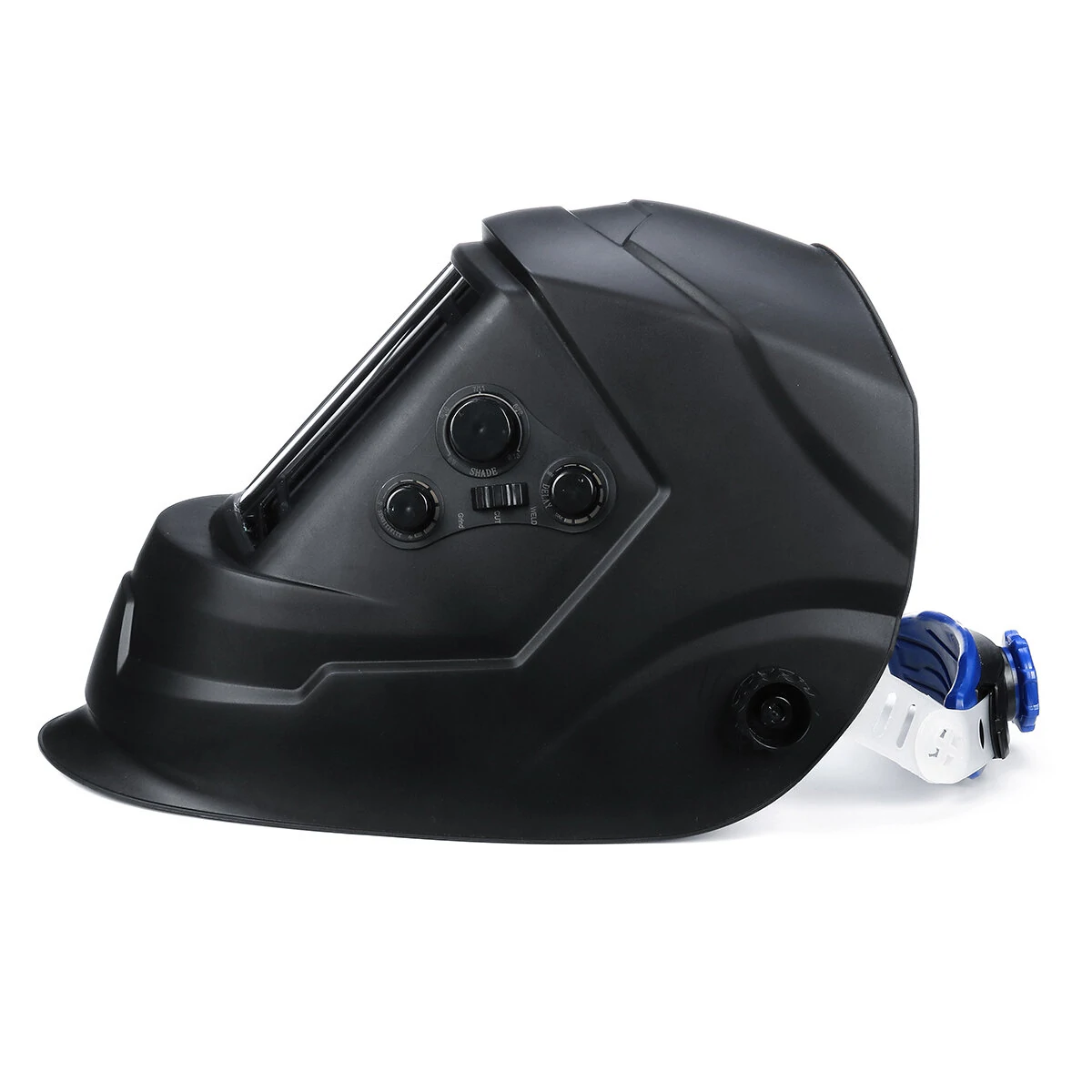Solar Energy Automatic Dimming Welding Mask Auto Darkening Welding Helmet Big View Area 4 Sensors External Adjustment Arc Tig Mig DIN5-DIN13 — view 5