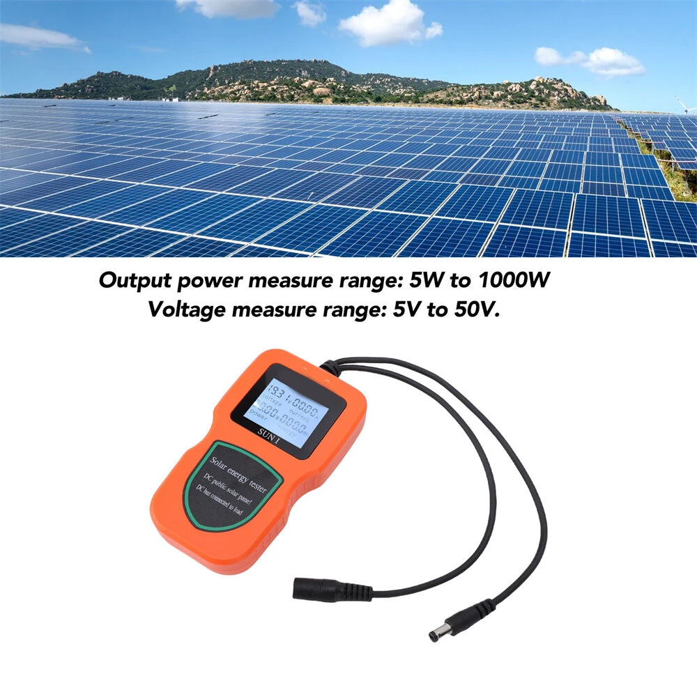Solar Energy Tester 1000W/500W 5V-50V Portable LCD Backlight Solar Panel Analyzer Precise Power Voltage Measurement Multi-Connector Compatibility Compact Lightweight Design — view 2