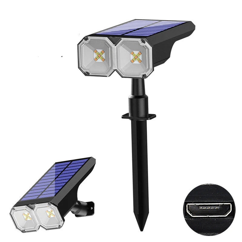 Solar Ground Light USB Rechargeable Outdoor Lawn Light Landscape Garden Light Solar Garden Waterproof Wall Light — Pricio