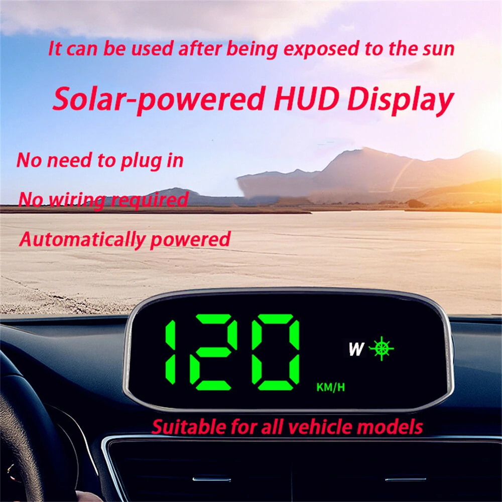 Solar Head Up Display GPS+ Digital Car Speedometer Beidou Dual System Intelligent Light Sensing HUD Car Universal Accessories — view 9