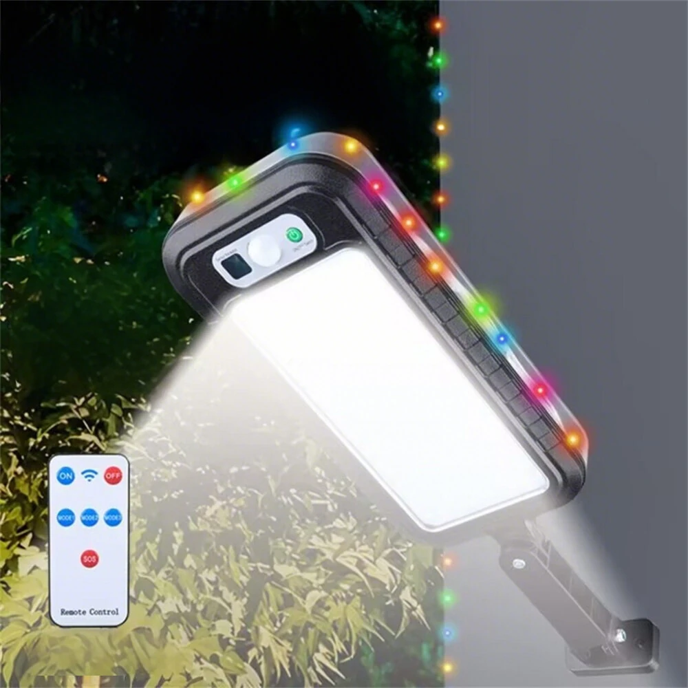 Solar Induction Wall Light LED Strip with Remote Control Waterproof Outdoor Light RGB String Landscape Lamp — view 7