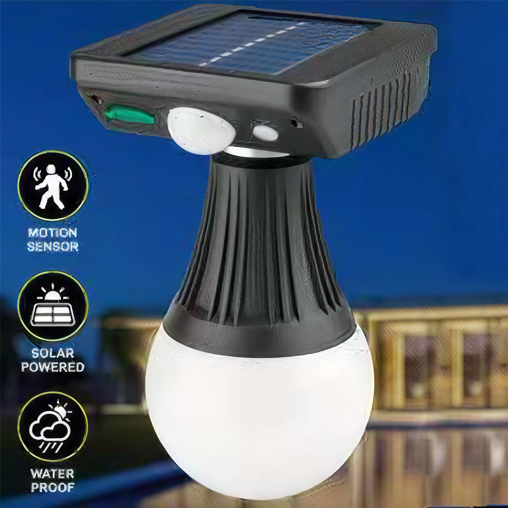 Solar Lights Outdoor  Solar Wall Lamp Waterproof Wireless Motion Sensor Security 3 Modes  Garden Fence Yard Deck Garage  Decorative Lamp — view 2