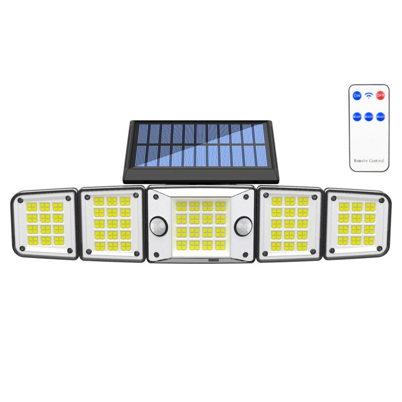 Solar Outdoor Lights Motion Sensor LED Flood Light 280LED 3500 Lumen 3 Modes Waterproof Solar Security Lights With Remote Control Exterior 5  Heads Wall Light — view 8