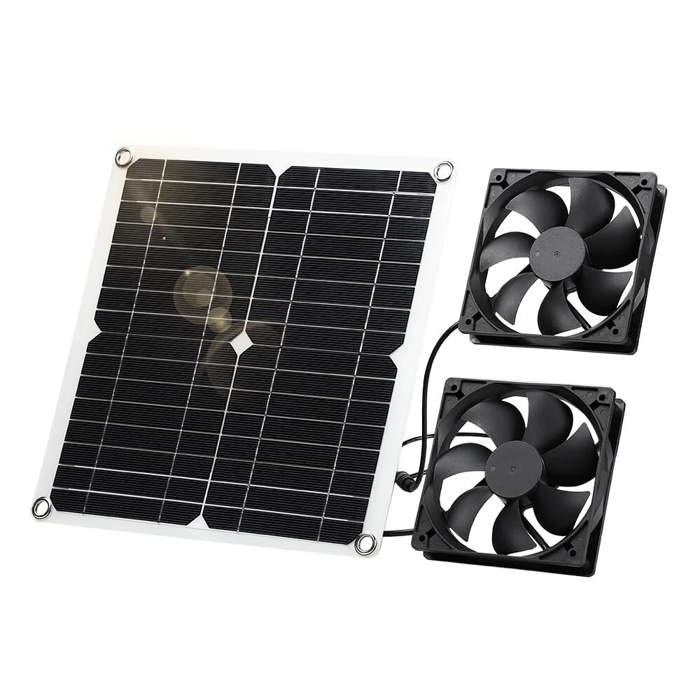 Solar Panel Fan Kit 12W Weatherproof IP65 16V DC Fan Ventilation for Chicken Coops Greenhouses Sheds Pet Houses — view 7