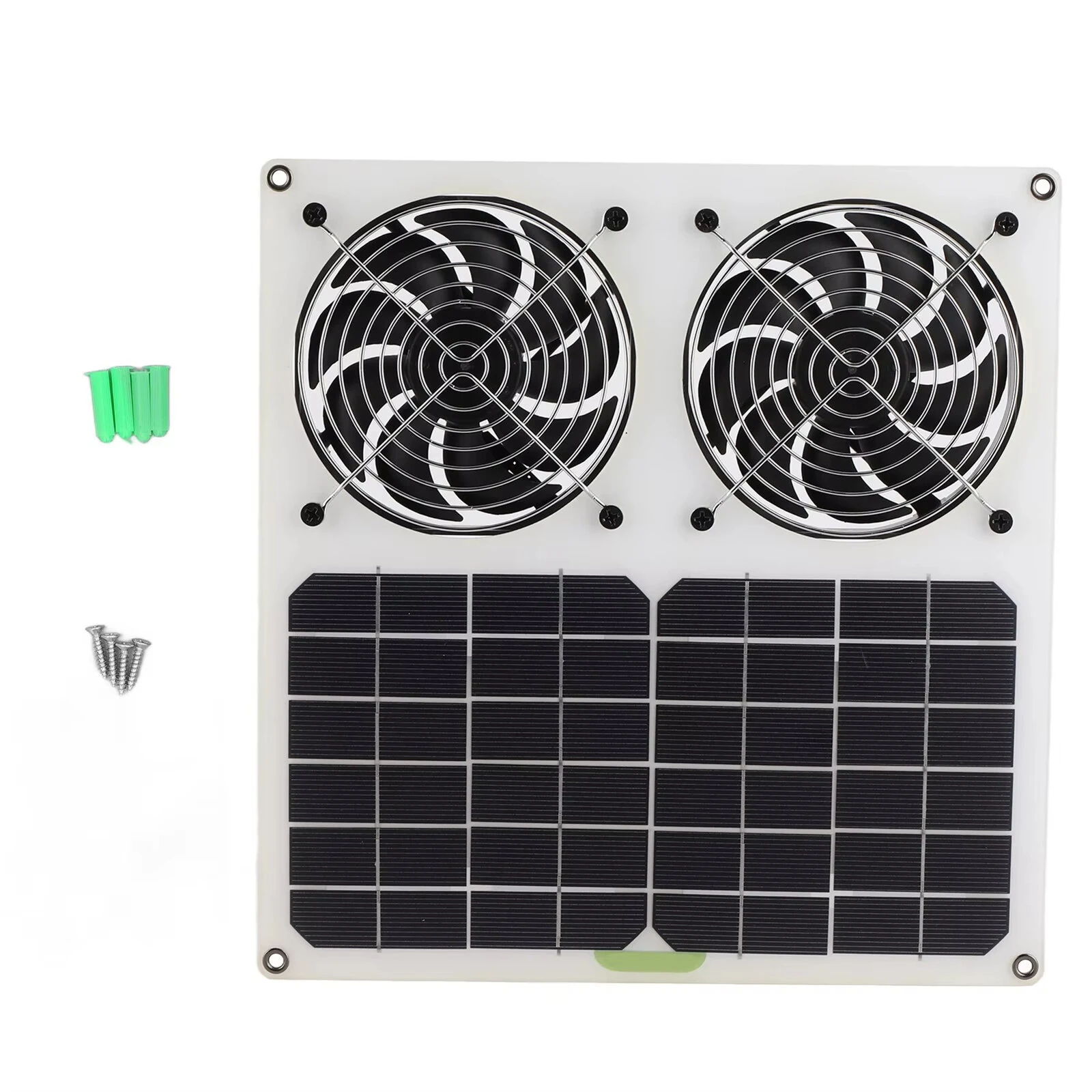 Solar Panel Powered Fan 12inch Waterproof Dual Fan 100W Solar Exhaust Fan for Chicken House Greenhouse — image 1