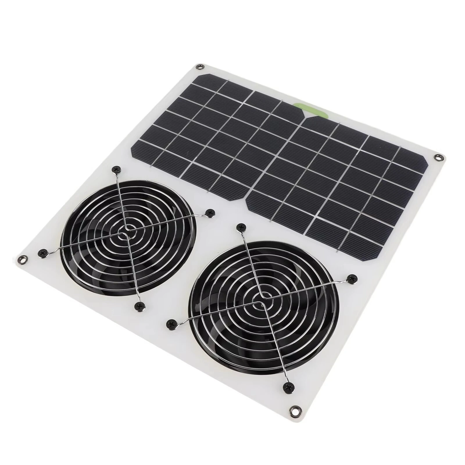 Solar Panel Powered Fan 12inch Waterproof Dual Fan 100W Solar Exhaust Fan for Chicken House Greenhouse — view 2
