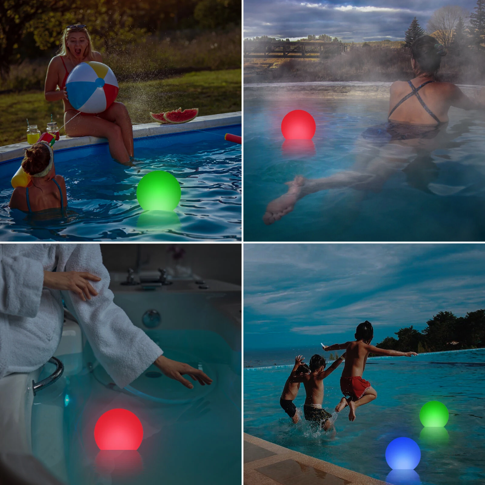 Solar Pool Floater Light Chlorine Dispenser RGB LED Color Changing Solar Powered UV Resistant Large Tablet Capacity Pool Sanitizer — view 6