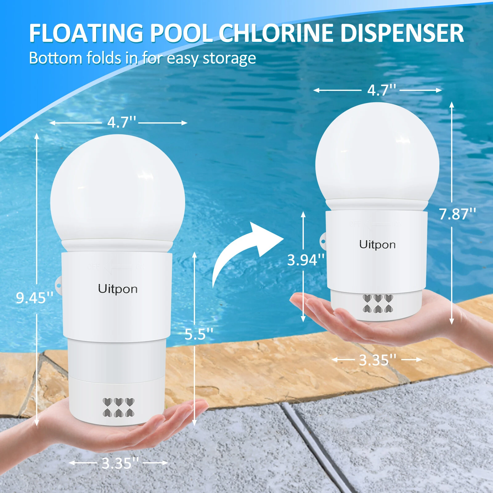Solar Pool Floater Light Chlorine Dispenser RGB LED Color Changing Solar Powered UV Resistant Large Tablet Capacity Pool Sanitizer — view 7