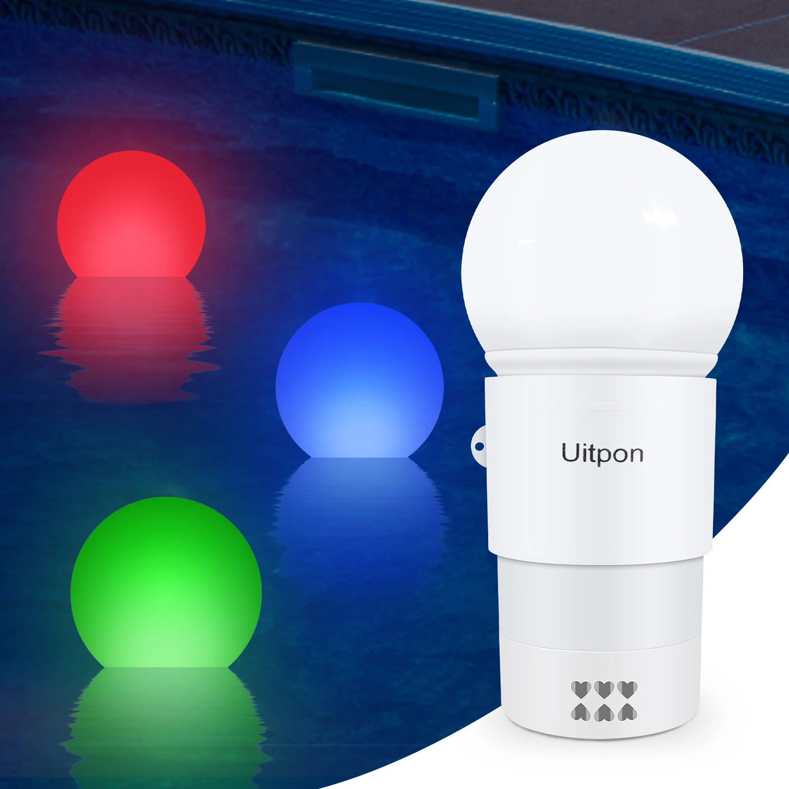 Solar Pool Floater Light Chlorine Dispenser RGB LED Color Changing Solar Powered UV Resistant Large Tablet Capacity Pool Sanitizer — view 9