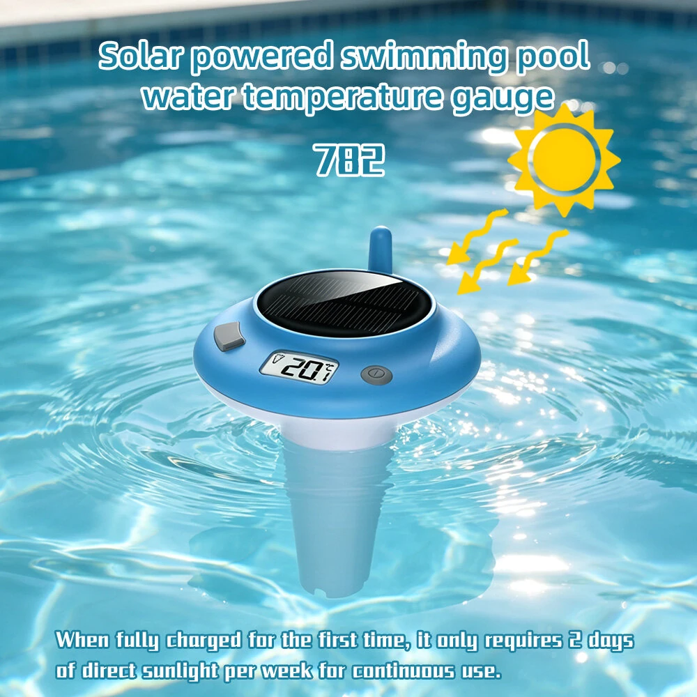 Solar Pool Thermometer 782 Floating IPX8 Waterproof Digital Water Gauge with Type-C Charging for Swimming Pools Hot Tubs Spas — view 5