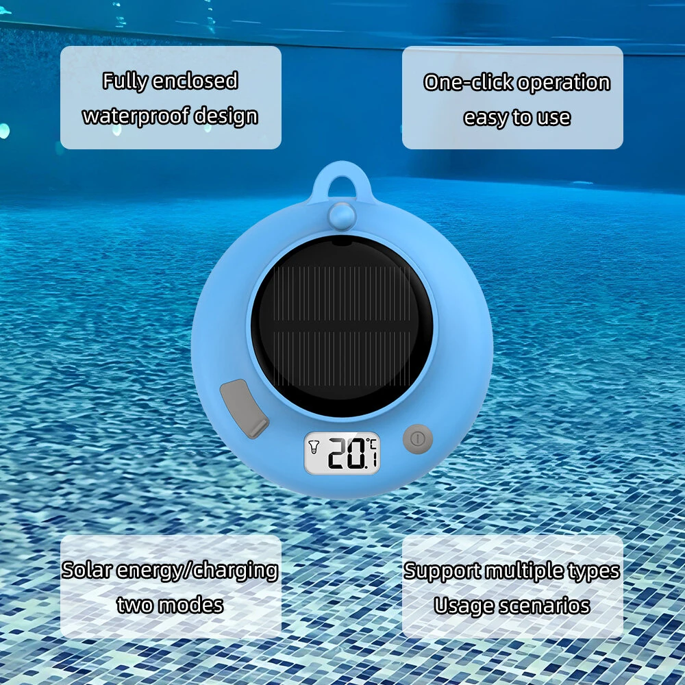 Solar Pool Thermometer 782 Floating IPX8 Waterproof Digital Water Gauge with Type-C Charging for Swimming Pools Hot Tubs Spas — view 7
