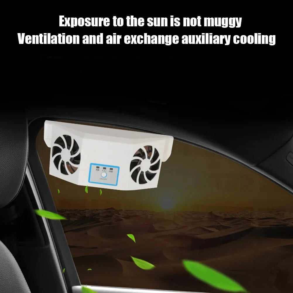 Solar-Powered Car Ventilation Fan Air Circulation Fan Solar Charging Ventilation Fan Auto Cooling Fan Air Exhaust Radiator for Vehicle Truck SUV — view 3