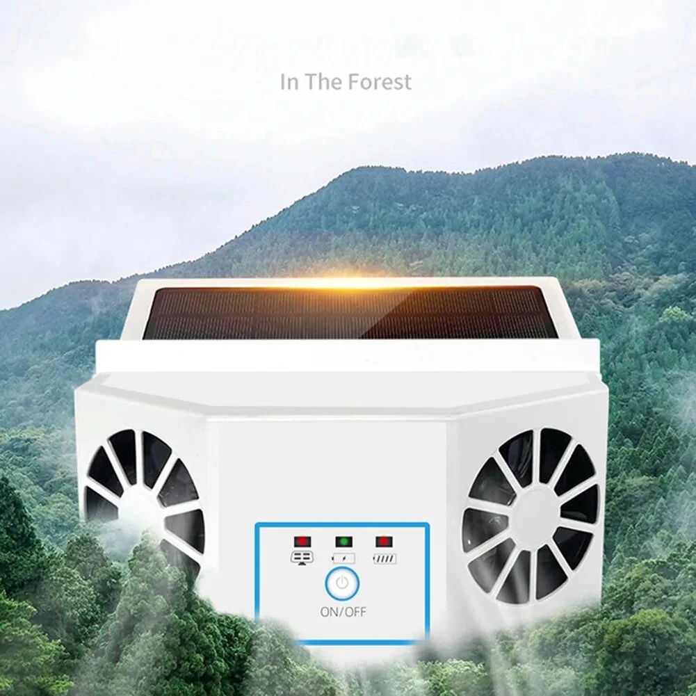 Solar-Powered Car Ventilation Fan Air Circulation Fan Solar Charging Ventilation Fan Auto Cooling Fan Air Exhaust Radiator for Vehicle Truck SUV — view 5