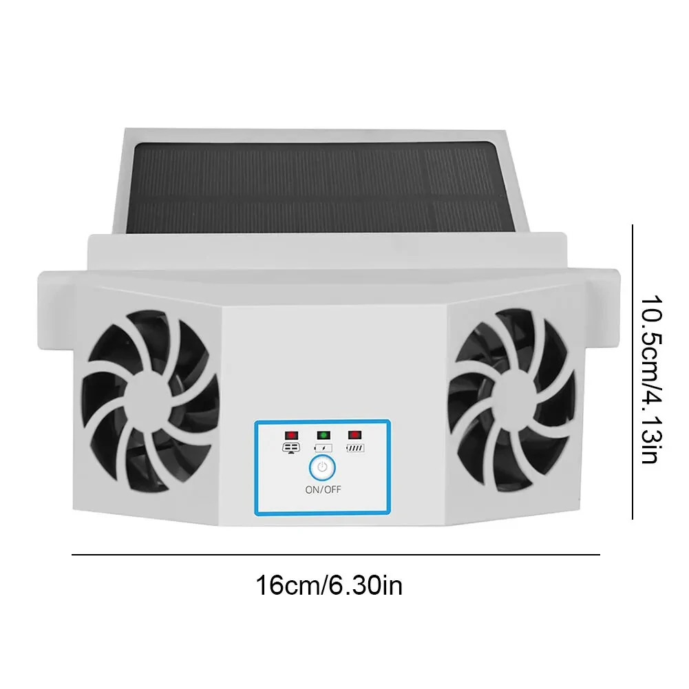 Solar-Powered Car Ventilation Fan Air Circulation Fan Solar Charging Ventilation Fan Auto Cooling Fan Air Exhaust Radiator for Vehicle Truck SUV — view 7
