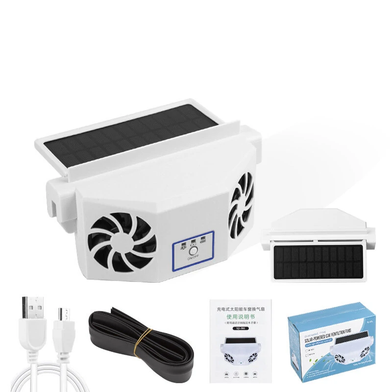 Solar-Powered Car Ventilation Fan Air Circulation Fan Solar Charging Ventilation Fan Auto Cooling Fan Air Exhaust Radiator for Vehicle Truck SUV — view 8