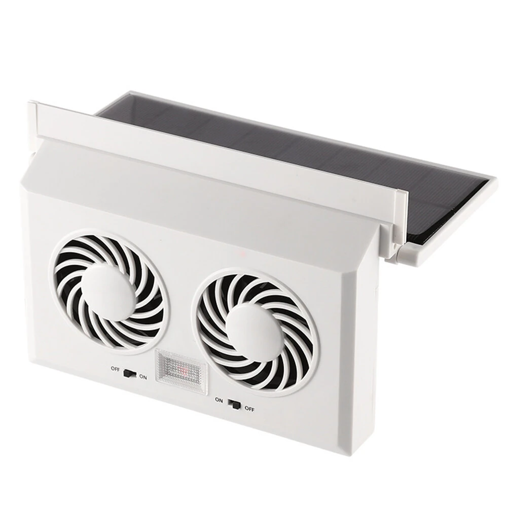 Solar-Powered Light-Controlled Exhaust Fan Dual-fan Car Cooling Powerful Air Circulation for Sedans SUVs Van Trucks — view 2