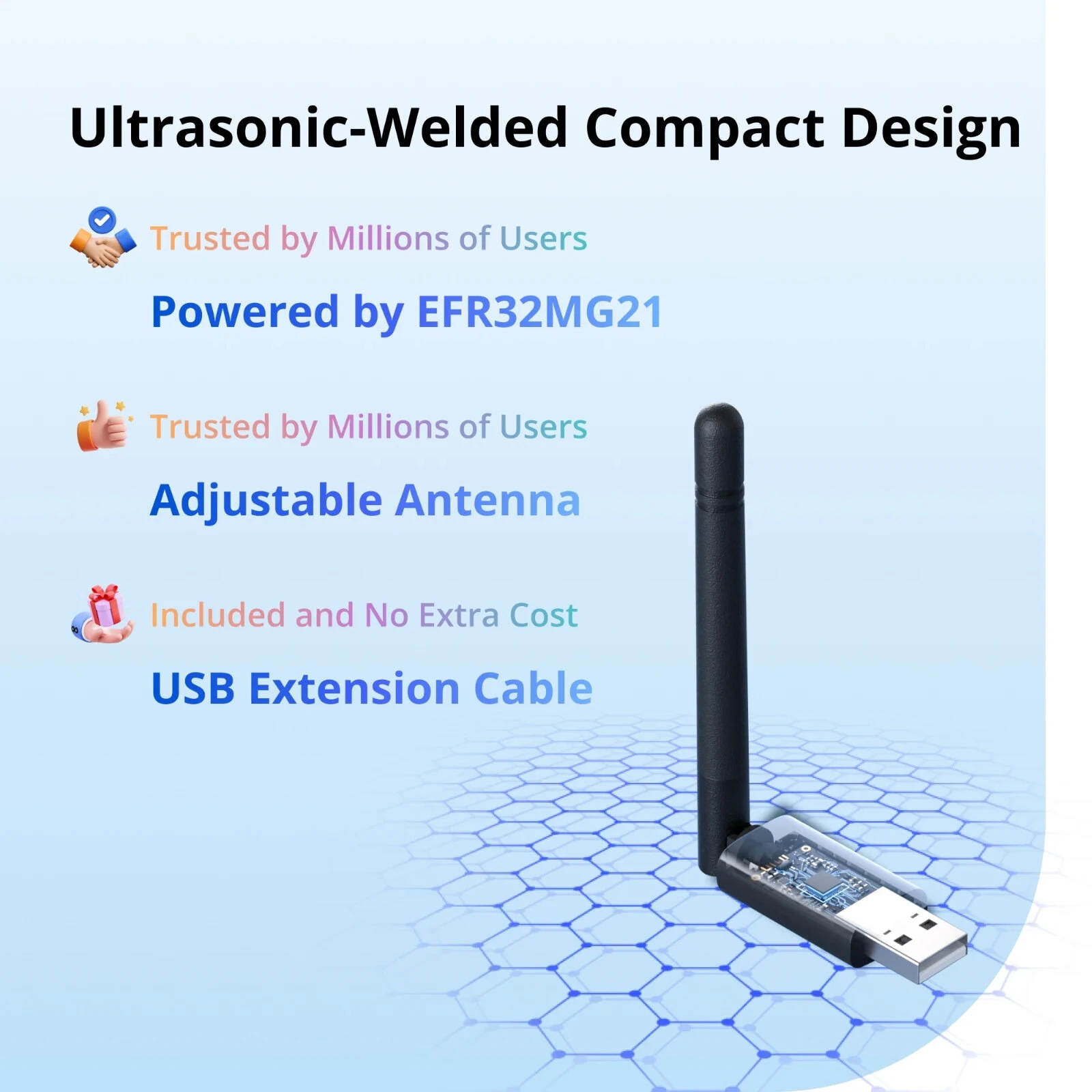 SONOFF Dongle LMG21 Zigbe 3.0 Thread USB Dongle Multi-Firmware Support Adjustable Antenna Compact Design IEEE 802.15.4 Smart Home Hub Connectivity — view 3