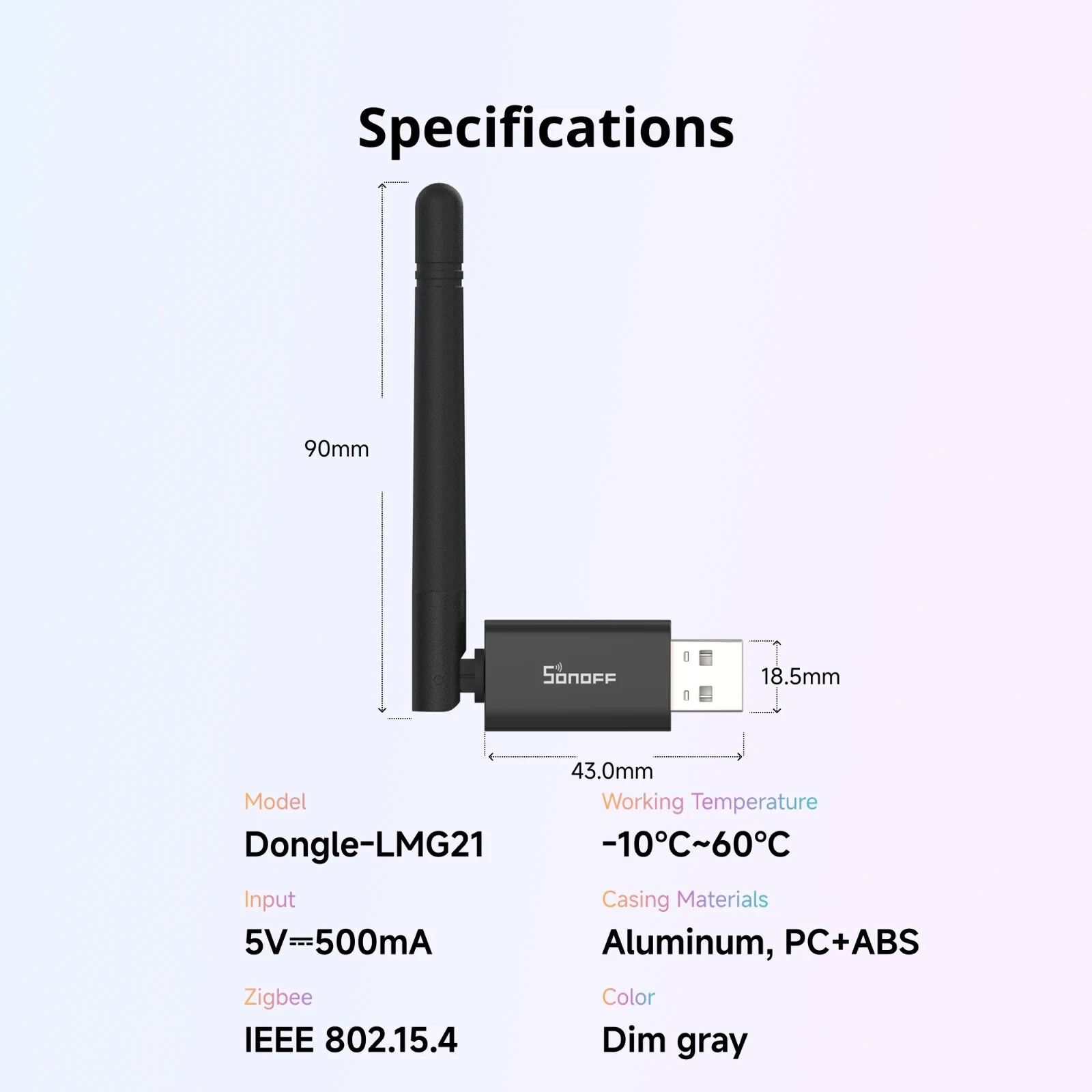 SONOFF Dongle LMG21 Zigbe 3.0 Thread USB Dongle Multi-Firmware Support Adjustable Antenna Compact Design IEEE 802.15.4 Smart Home Hub Connectivity — view 4