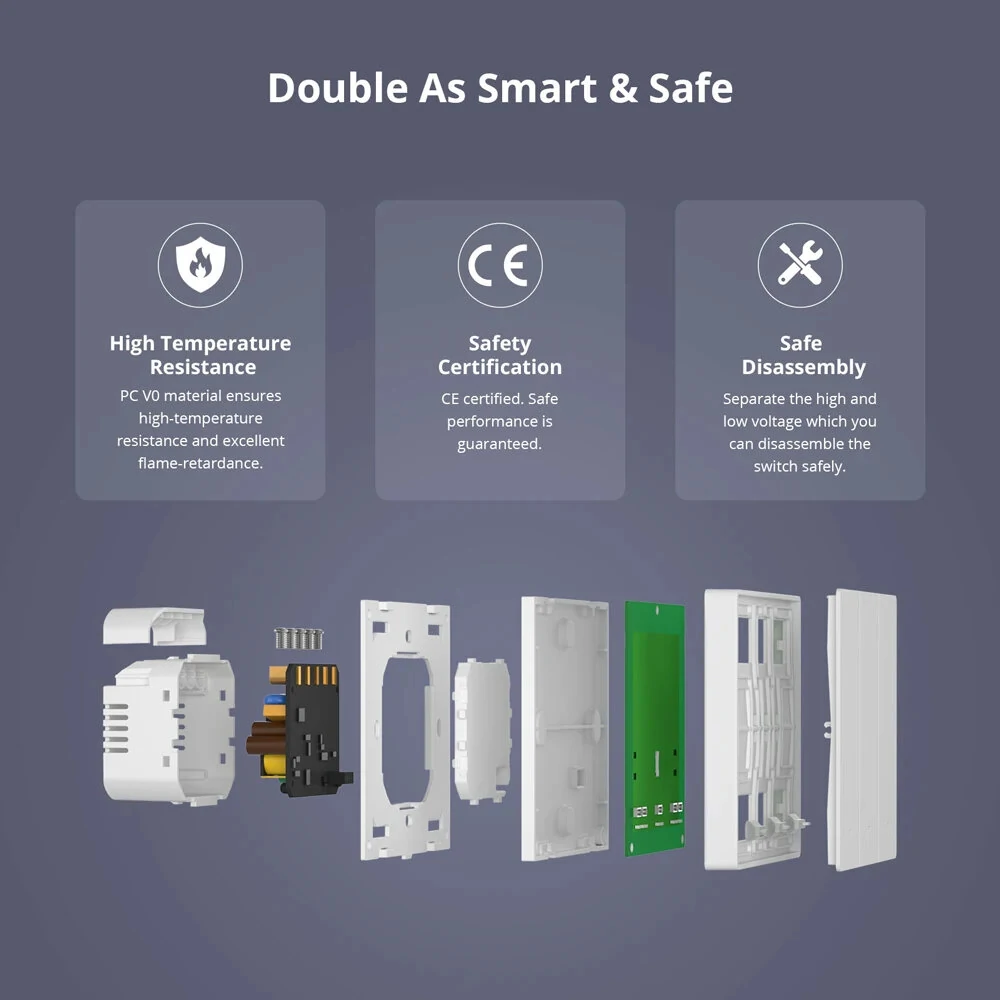 SONOFF M5 Matter Smart WiFi Wall Switch US Plug ESP32 Two-way eWeLink-Remote Schedule Setting Smart Scene Voice Control Works with Alexa Google Apple Home — view 4