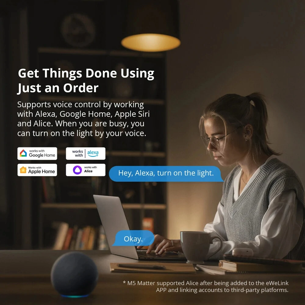 SONOFF M5 Matter WiFi Smart EU Wall Switch ESP32 Two-way eWeLink-Remote Switchman Voice Control Works with Alexa Google Apple Home — view 4