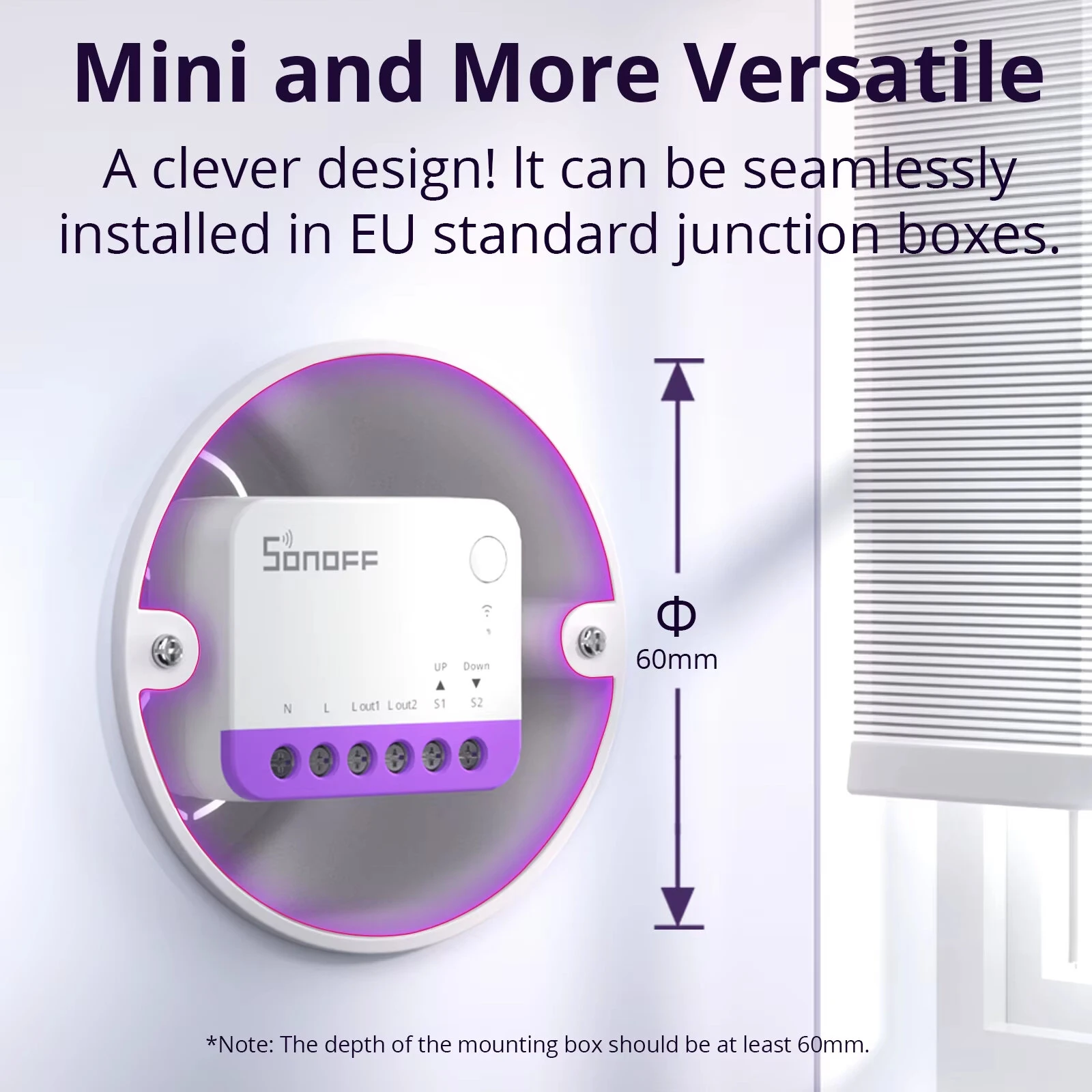 SONOFF MINI-RBS Matter Smart WIFI Curtain Switch Module for Roller Blinds Precise Percentage Control Work with Alexa Google Home — view 3