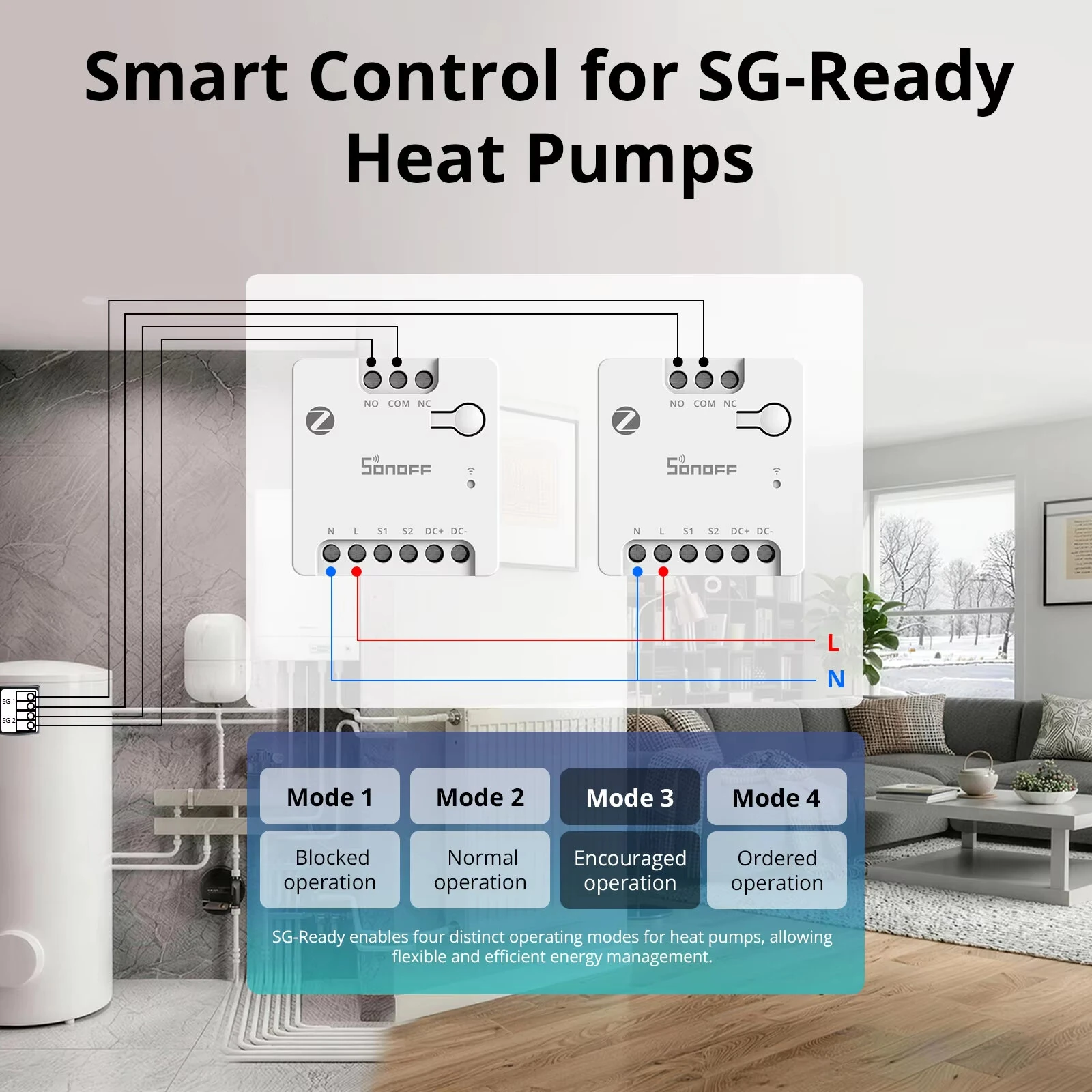 SONOFF MINI-ZBD MINI Dry Zigbee3.0 Dry Contact Smart Switch Output with NO/NC Support Flexible AC & DC Power Works with Zigbe Hub — view 4