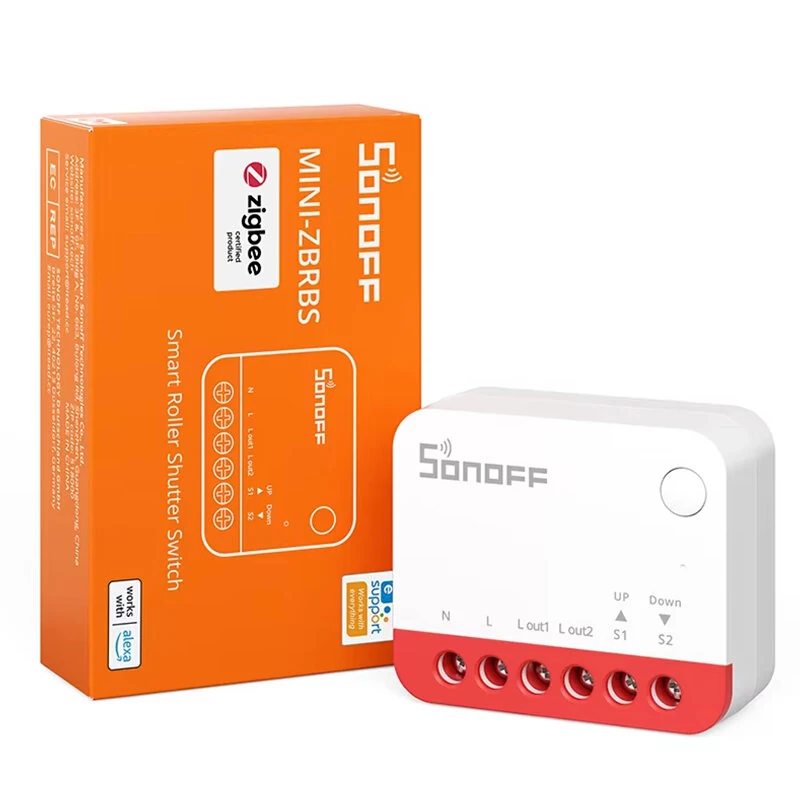 SONOFF MINI-ZBRBS Zigbe Smart Roller Shutter Switch Mini Size Smart Scene Signal Booster Percentage Adjustment Transform Curtains Switch