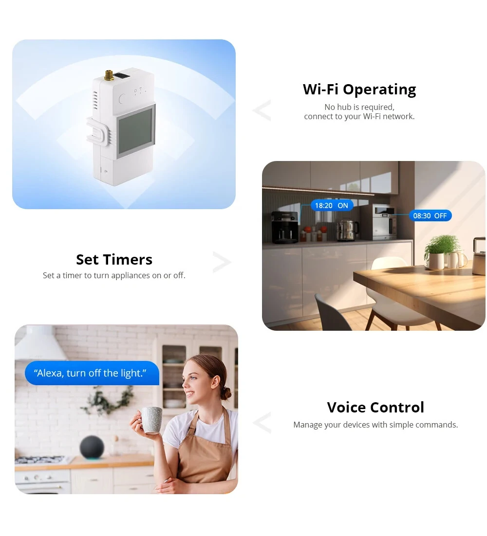 SONOFF POWCT Smart Power Meter Wi-Fi 100V-240V 24000W Real-Time Energy Monitoring Non-Contact Current Transformer — view 7