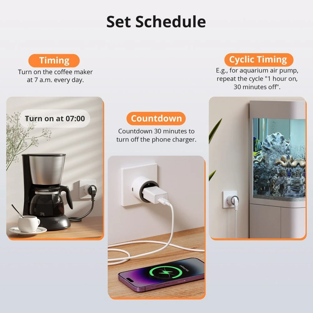 SONOFF S60ZBTPG/S60TPG UK 13A iPlug Zigbee/WiFi Smart Plug Smart Home Outlet Socket with Energy Monitoring Supports Alexa Google Home — view 10