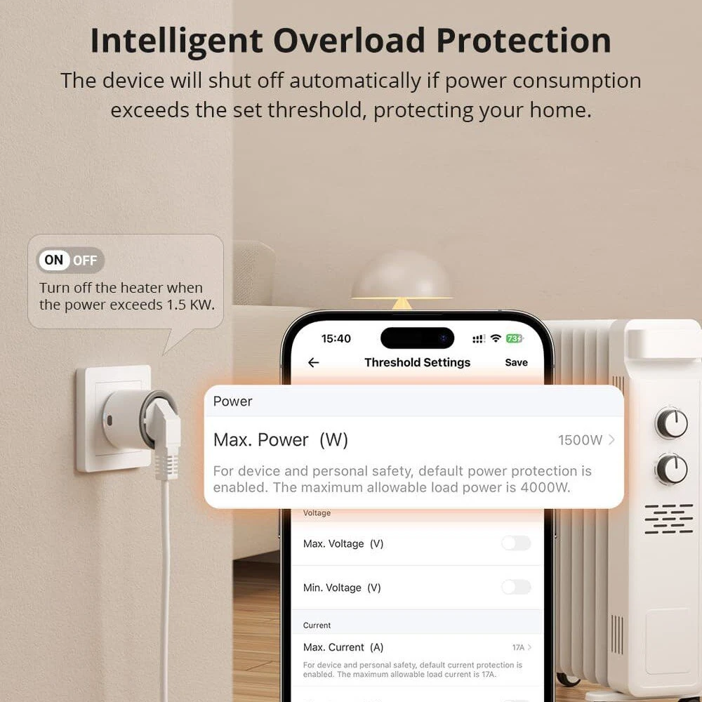 SONOFF S60ZBTPG/S60TPG UK 13A iPlug Zigbee/WiFi Smart Plug Smart Home Outlet Socket with Energy Monitoring Supports Alexa Google Home — view 3