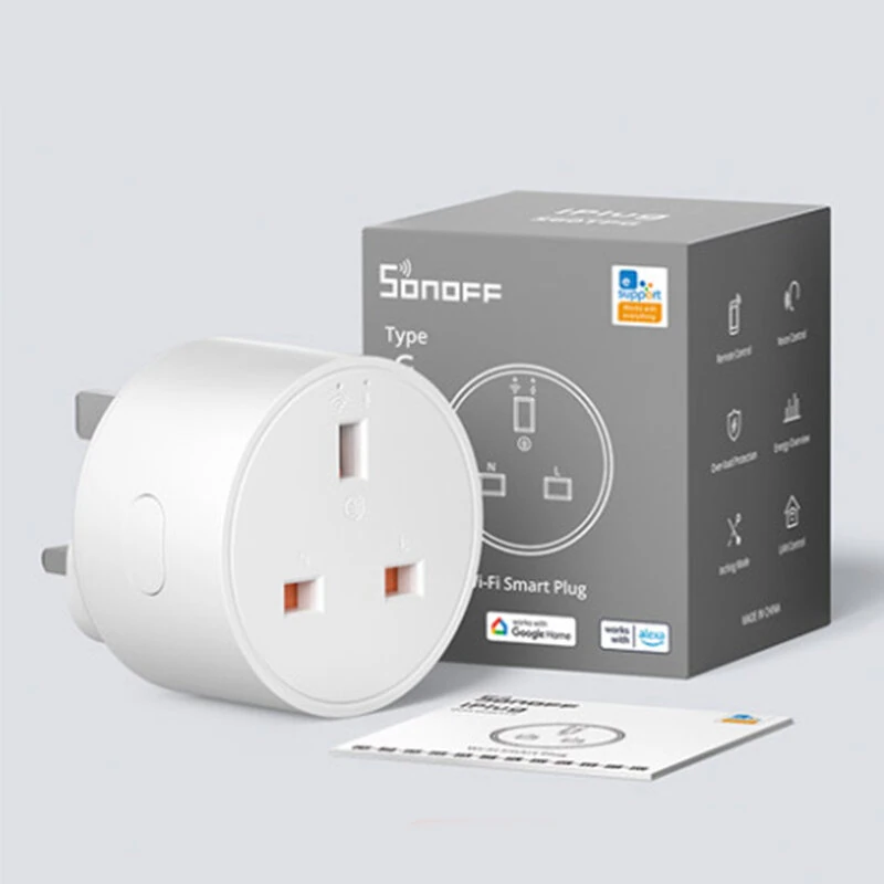 SONOFF S60ZBTPG/S60TPG UK 13A iPlug Zigbee/WiFi Smart Plug Smart Home Outlet Socket with Energy Monitoring Supports Alexa Google Home — view 6