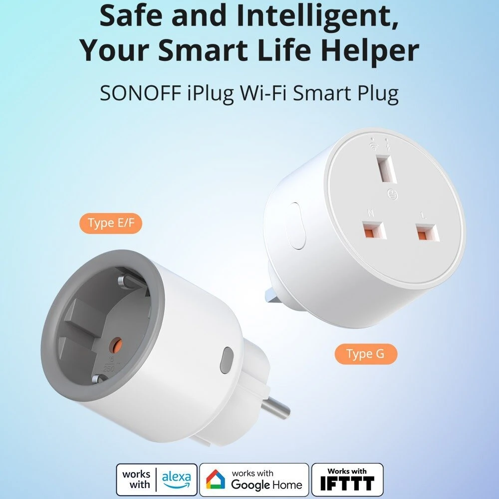 SONOFF S60ZBTPG/S60TPG UK 13A iPlug Zigbee/WiFi Smart Plug Smart Home Outlet Socket with Energy Monitoring Supports Alexa Google Home — view 7