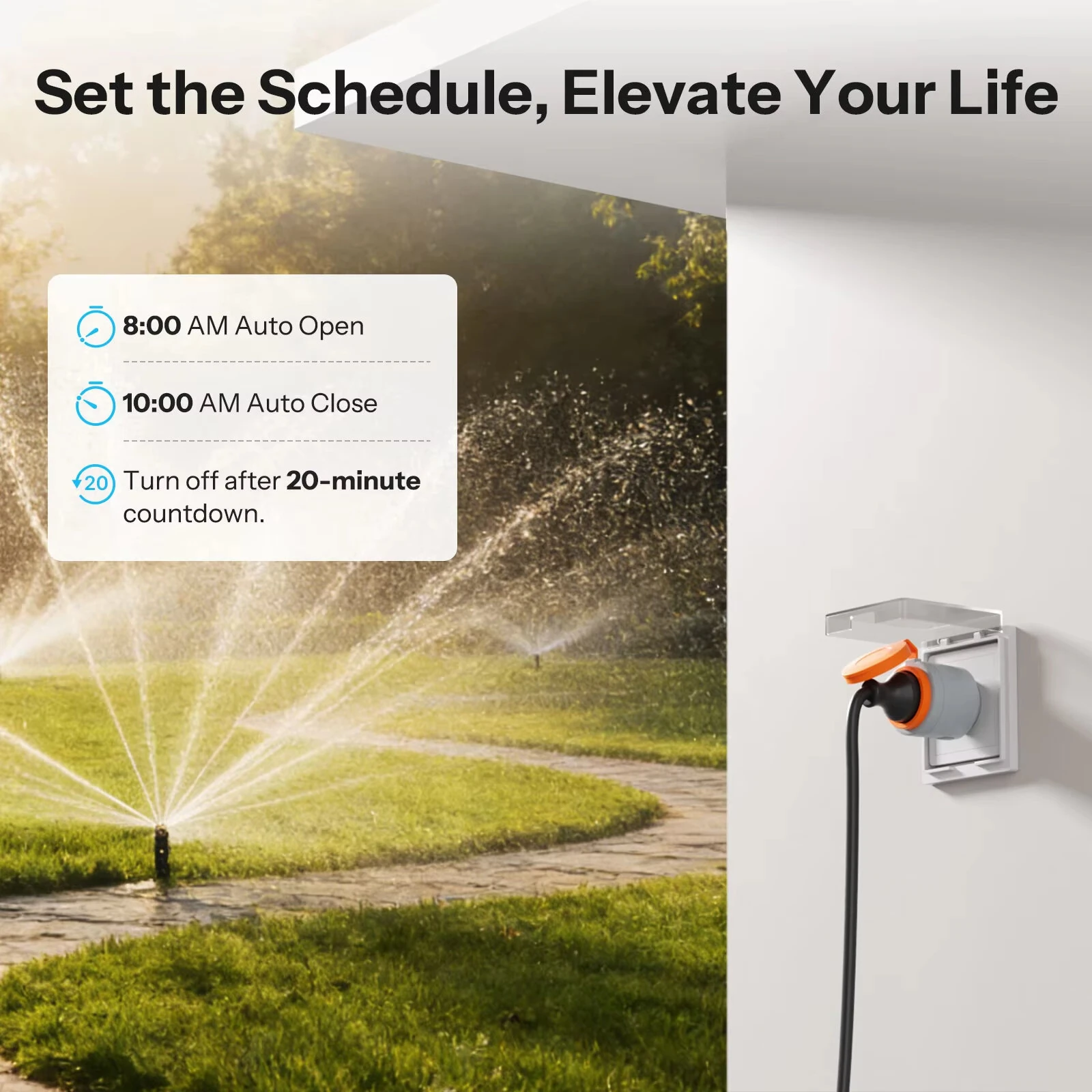 SONOFF S61STPF-PM-O Outdoor (Type F) Matter Over WiFi Smart Plug Energy Cost Monitoring Overload Overcharge Protection Scheduled — view 5