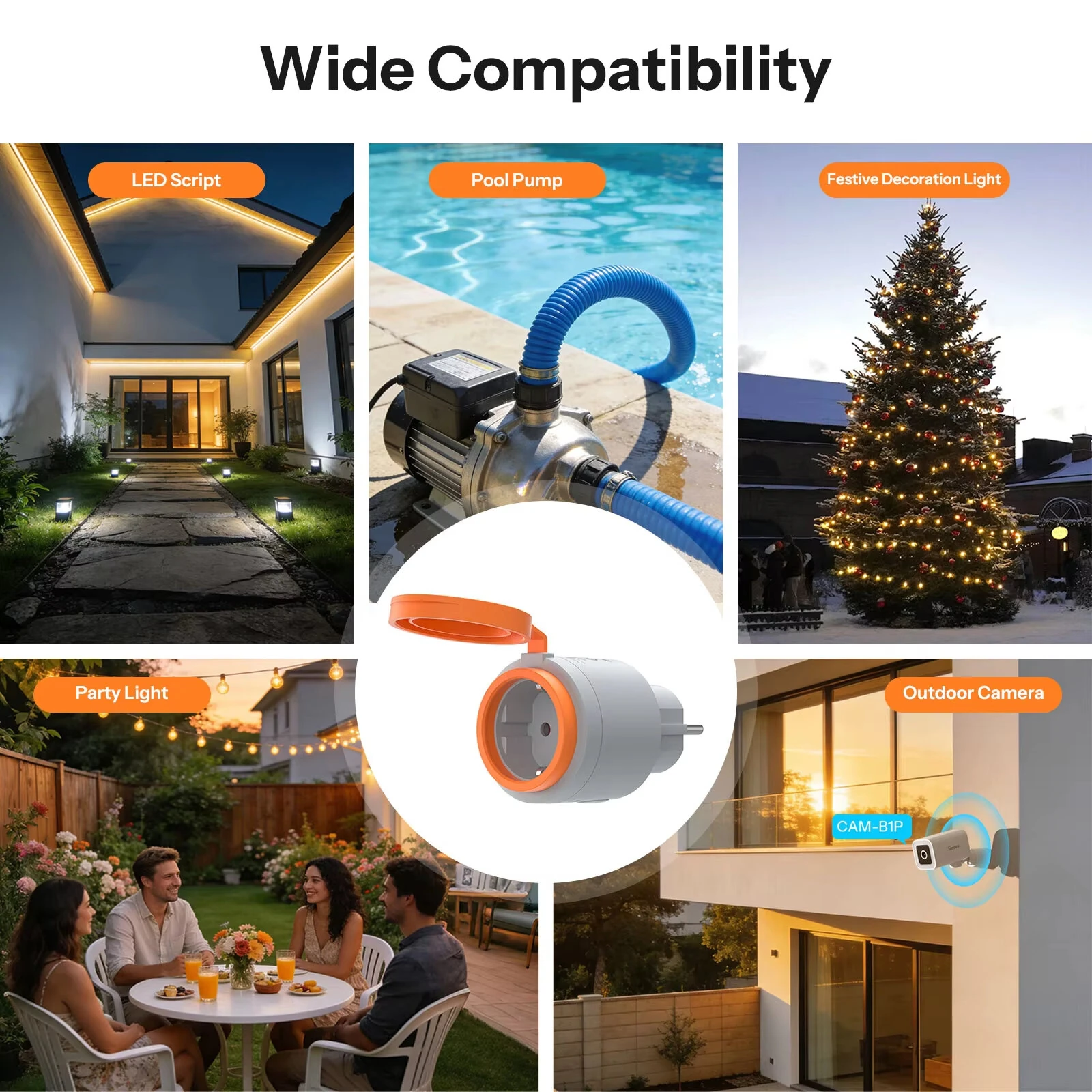 SONOFF S61STPF-PM-O Outdoor (Type F) Matter Over WiFi Smart Plug Energy Cost Monitoring Overload Overcharge Protection Scheduled — view 6