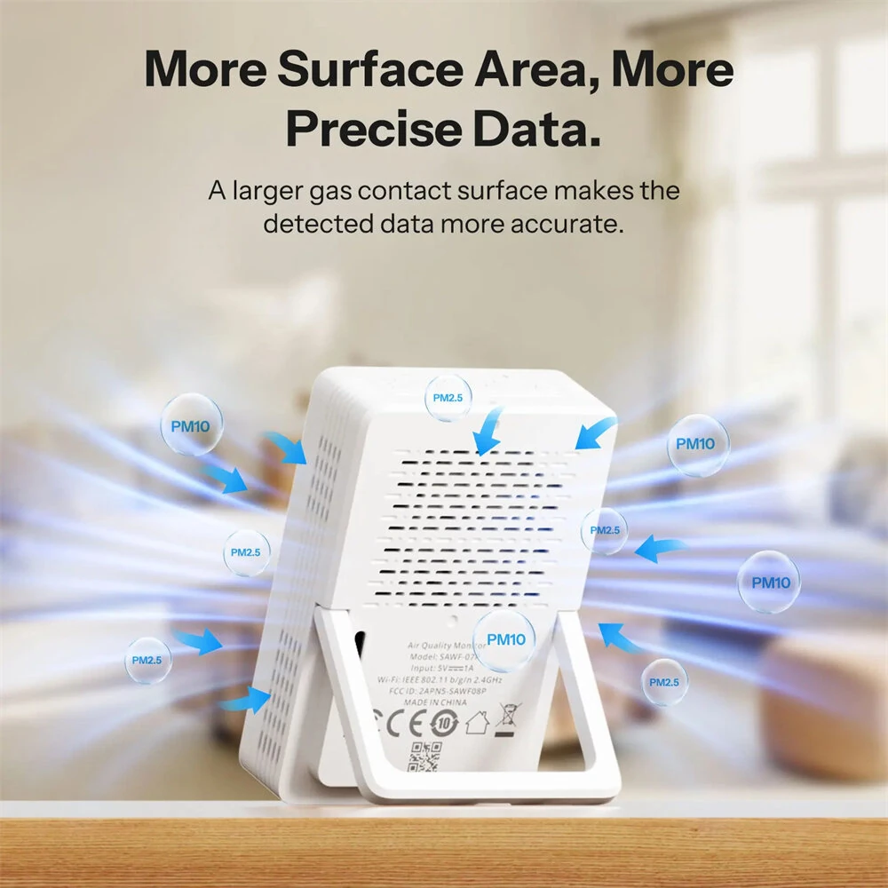 Sonoff SAWF-07P Air Quality Monitor WiFi PM2.5 PM10 Humidity Temperature Smart Home Compatible Voice Control Matter Integration — view 4