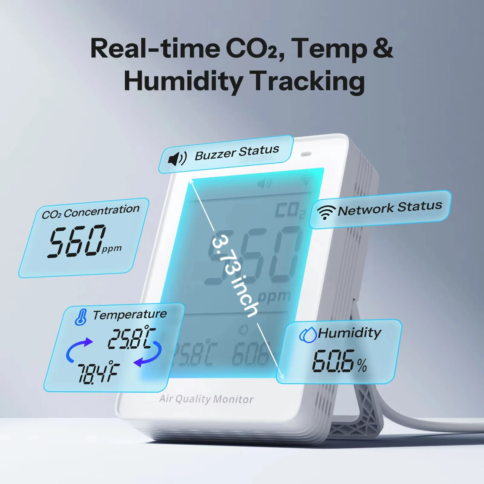 SONOFF SAWF-08P AirGuard CO2 Matter over Wi-Fi Air Quality Monitor Mult Metric Environmental Matter Compatible Alexa Apple Home — view 5
